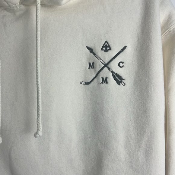 March & Mill Co. Cream Hockey Hooded Kangaroo Pocket Sweatshirt Heavyweight XXL - Picture 4 of 8